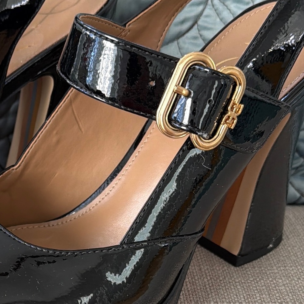 Sam and Edelman black JILDIE SLINGBACK MARY JANE PUMP cute vintage vibe! - Picture 2 of 14